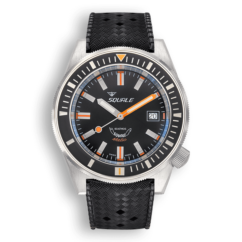 Squale Matic Satin Black Rubber Automatic Steel Watch MATICXSG.HT