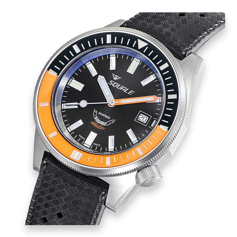 Squale Matic Satin Orange Rubber Automatic Steel Watch MATICXSC.NT