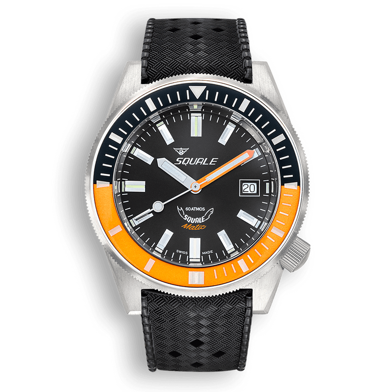 Squale Matic Satin Orange Rubber Automatic Steel Watch MATICXSC.NT