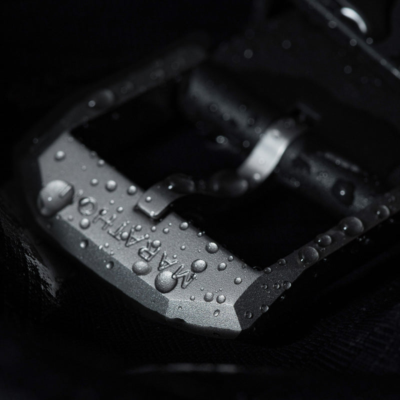 Marathon Watch 41mm Steel Navigator w/Date (SSNAV-D) on Black 3-Piece Rubber Strap Kit