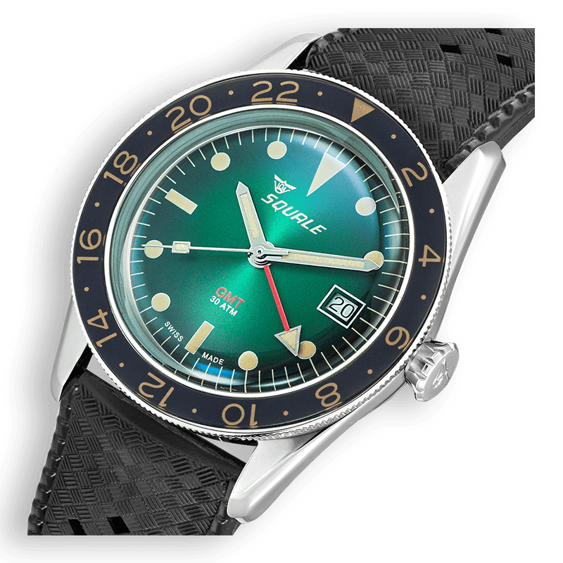 Squale Sub-39 GMT Vintage Green Automatic Steel Watch SUB-39GMGR.BR22
