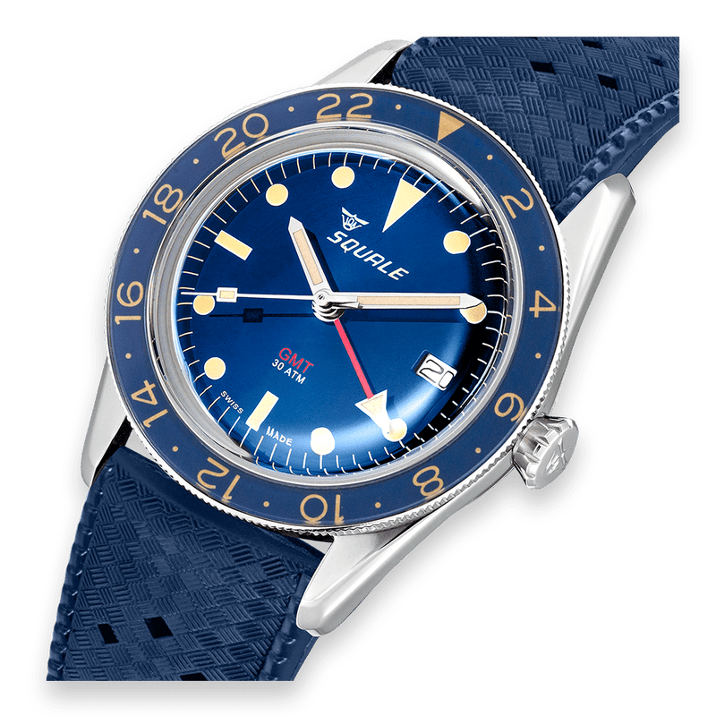 Squale Sub-39 GMT Vintage Blue Automatic Steel Watch SUB-39GMTB.BR22