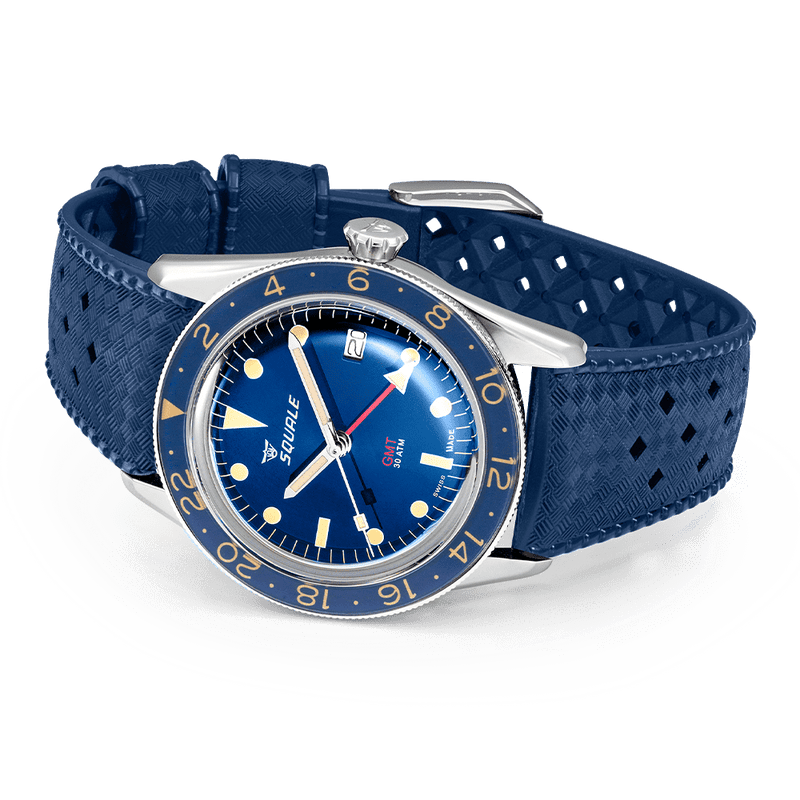 Squale Sub-39 GMT Vintage Blue Automatic Steel Watch SUB-39GMTB.BR22