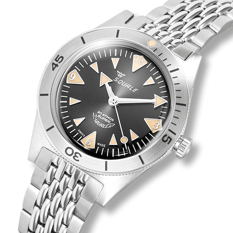 Squale Super-Squale Big Arrows Black Bracelet Automatic Steel Watch SUPERSSABK.AC