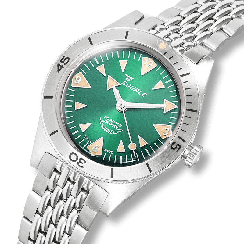 Squale Super Squale Big Arrows Green Bracelet Automatic Steel Watch SUPERSSAGR.AC