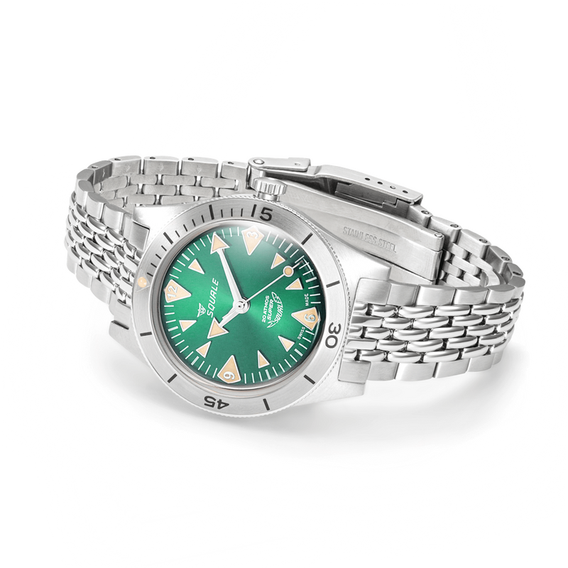 Squale Super Squale Big Arrows Green Bracelet Automatic Steel Watch SUPERSSAGR.AC