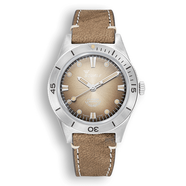 Squale Super-Squale Sunray Brown Leather Automatic Steel Watch SUPERSSBW.PBW