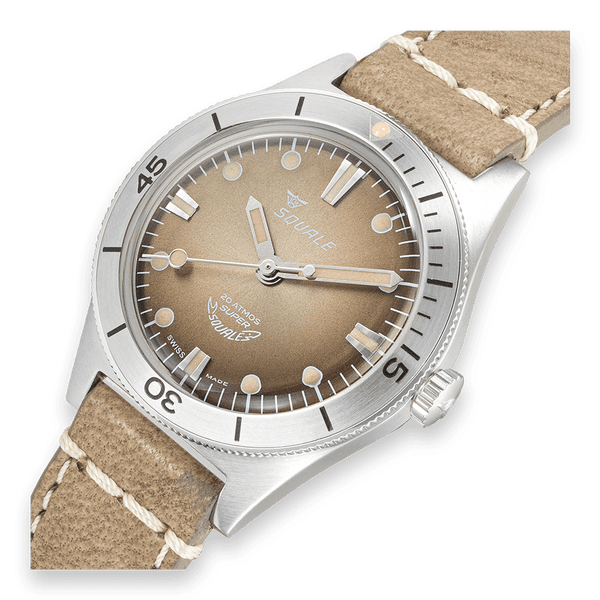 Squale Super-Squale Sunray Brown Leather Automatic Steel Watch SUPERSSBW.PBW