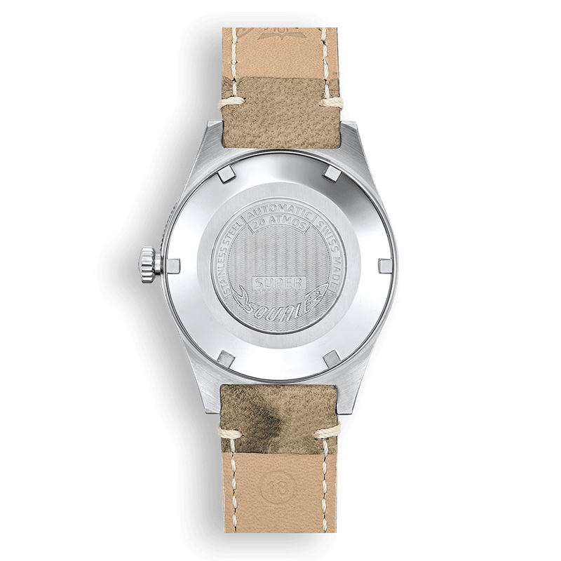 Squale Super-Squale Sunray Brown Leather Automatic Steel Watch SUPERSSBW.PBW