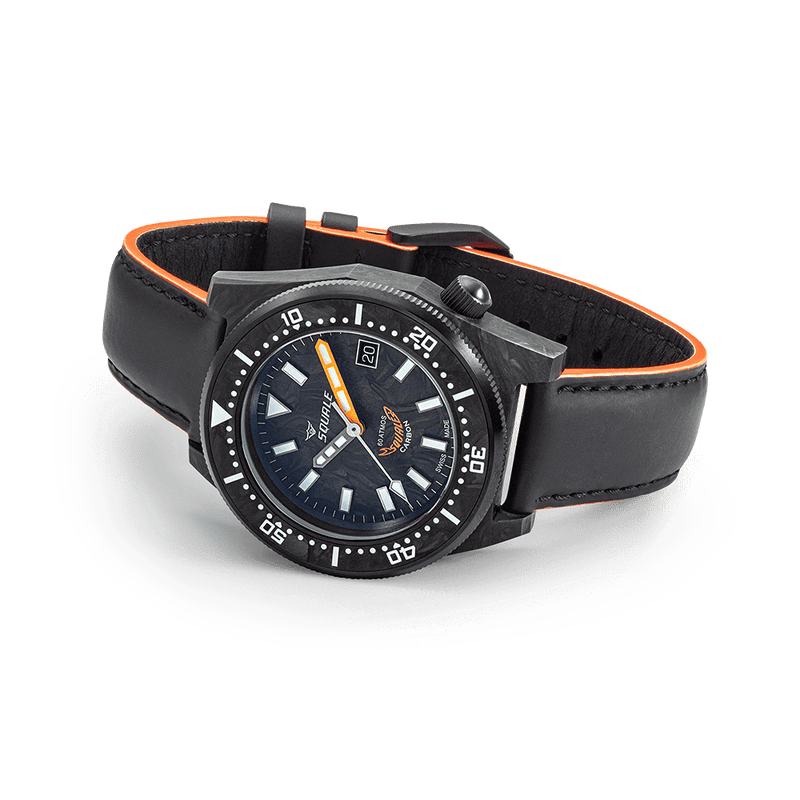 Squale T-183 Forged Carbon Orange Automatic Carbon Watch T183AFCOR.RLOR