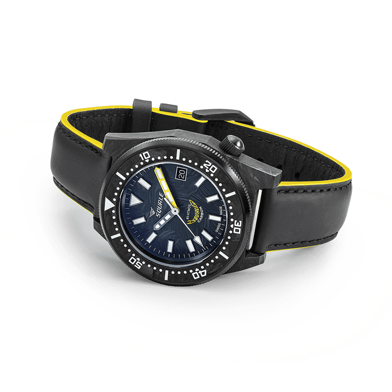 Squale T-183 Forged Carbon Yellow Automatic Carbon Watch T183AFCY.RLY