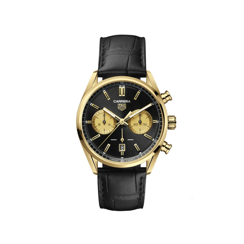 Tag Heuer Carrera Chronograph Yellow Gold & Leather CBN2044.FC8313