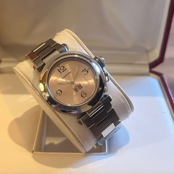 Cartier Pasha Pink Dial Automatic Full Set W31058M7