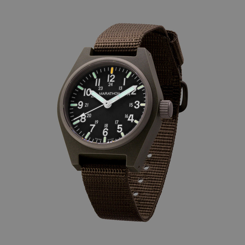 Marathon Watch 34mm Sage Green General Purpose Quartz with MaraGlo (GPQ)
