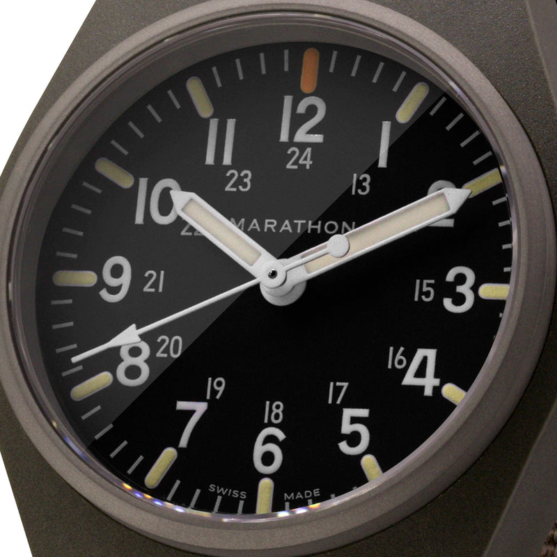 Marathon Watch 34mm Sage Green General Purpose Quartz with MaraGlo (GPQ)