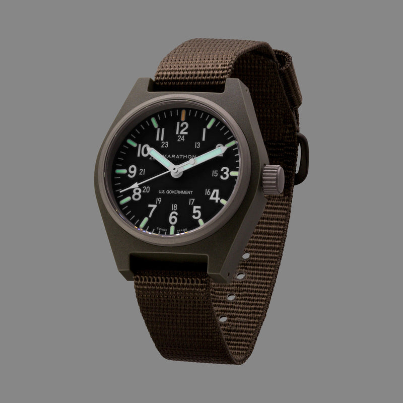 Marathon Watch 34mm Sage Green General Purpose Quartz with MaraGlo (GPQ)