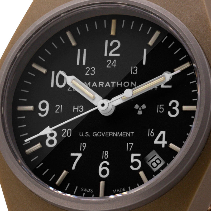 Marathon Watch 34mm Desert Tan General Purpose Quartz with Date (GPQ)