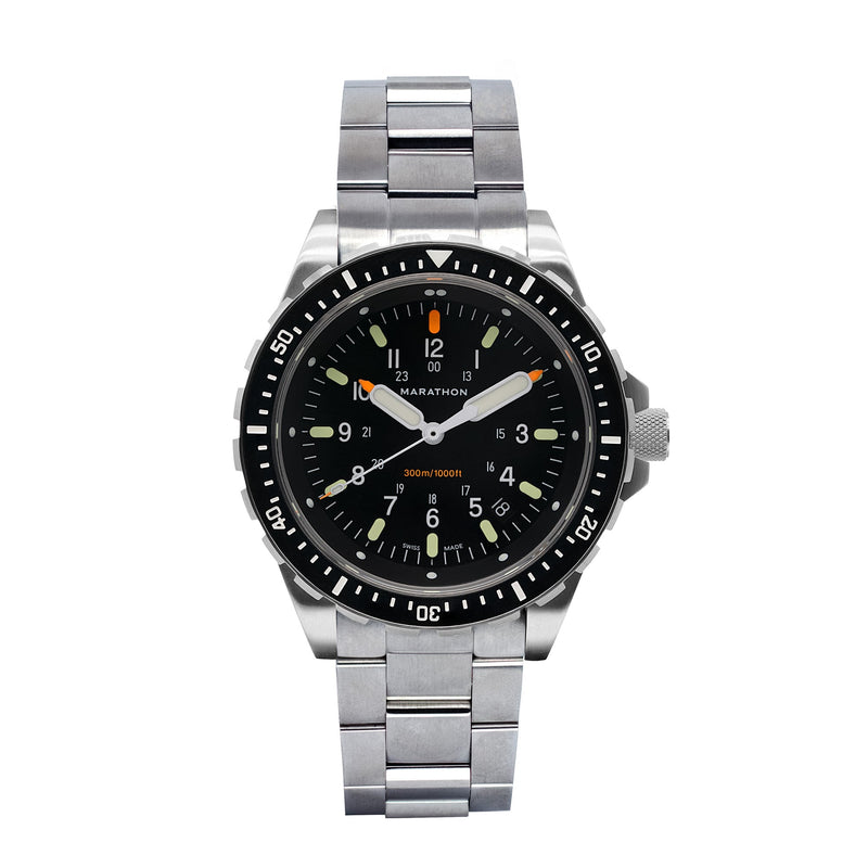Marathon Watch 46mm Jumbo Diver's Quartz (JSAR) with Stainless Steel Bracelet