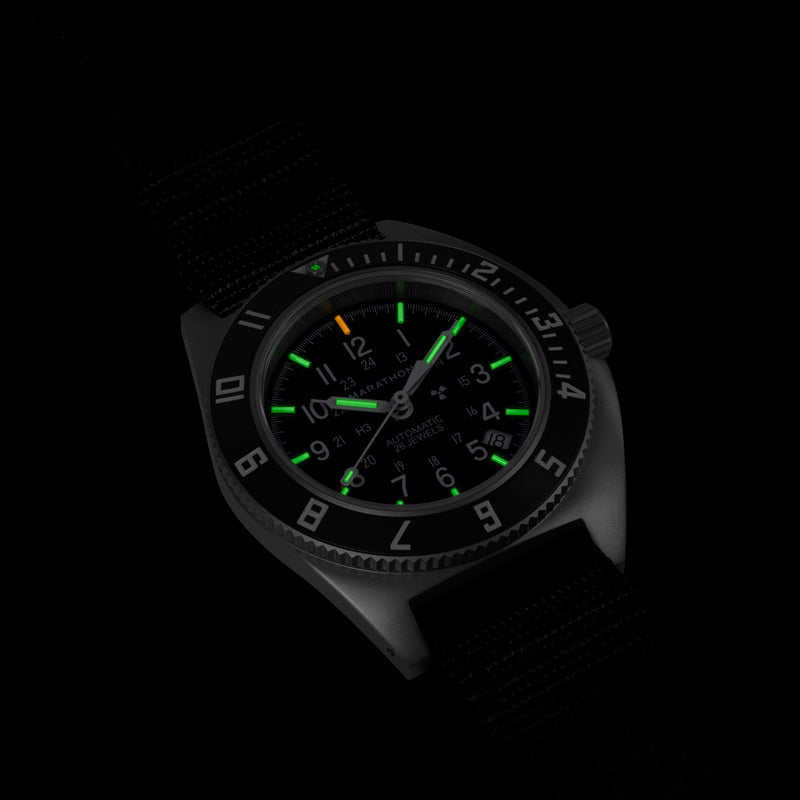 Marathon Watch 41mm Steel Navigator w/ Date Automatic (SSNAV-D AUTO) on Ballistic Nylon
