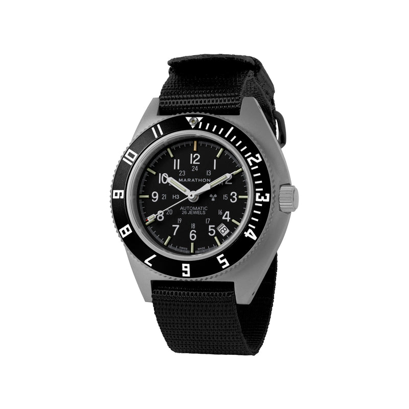 Marathon Watch 41mm Steel Navigator w/ Date Automatic (SSNAV-D AUTO) on Ballistic Nylon