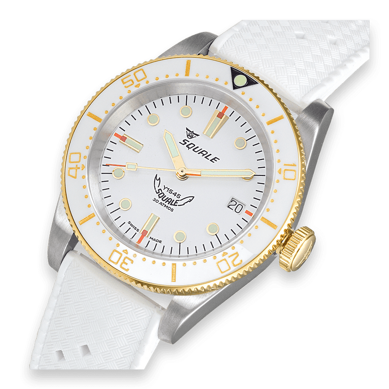 Squale 1545 White Rubber Automatic Steel Watch 1545WTWT.HTW