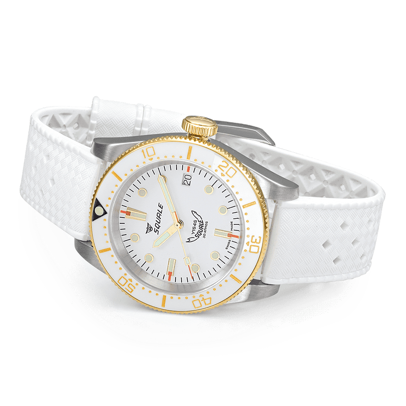 Squale 1545 White Rubber Automatic Steel Watch 1545WTWT.HTW