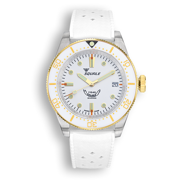 Squale 1545 White Rubber Automatic Steel Watch 1545WTWT.HTW