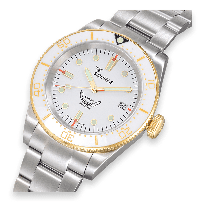 Squale 1545 White Bracelet Automatic Steel Watch 1545WTWT.AC