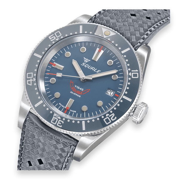 Squale 1545 Grey Rubber Automatic Steel Watch 1545GG.HTG