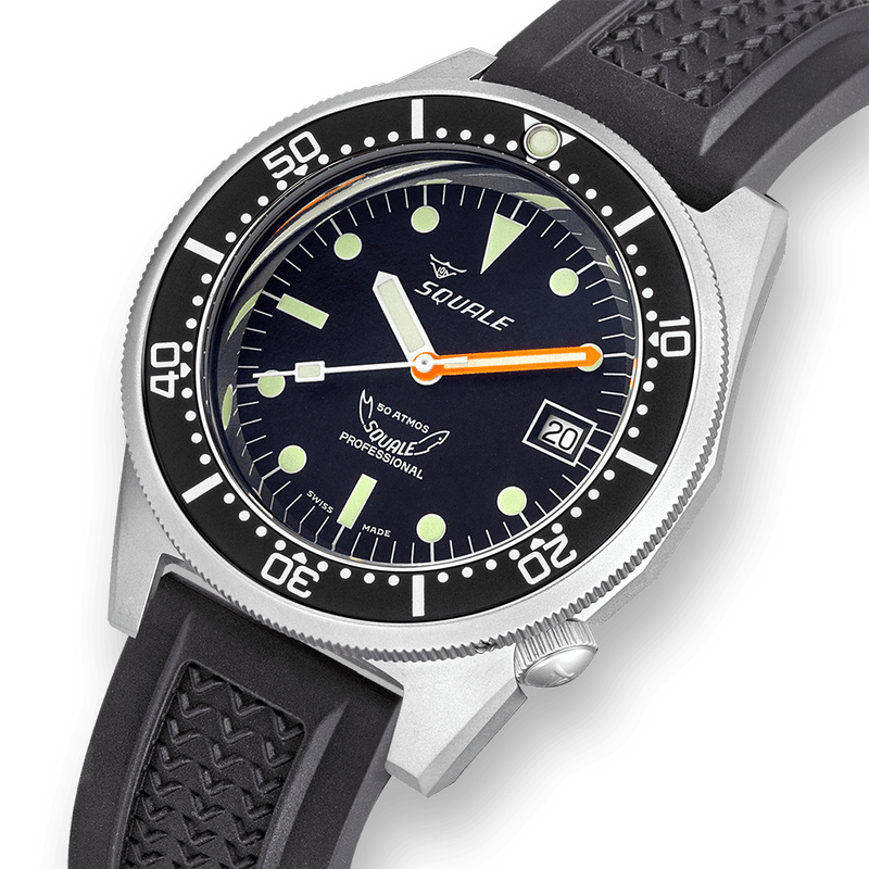 Squale 1521 Black Blasted Automatic Steel Watch 1521BKBL.VO