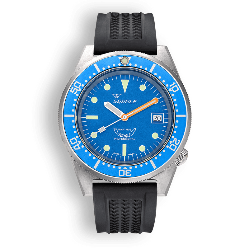 Squale 1521 Blue Blasted Automatic Steel Watch 1521BLUEBL.VO