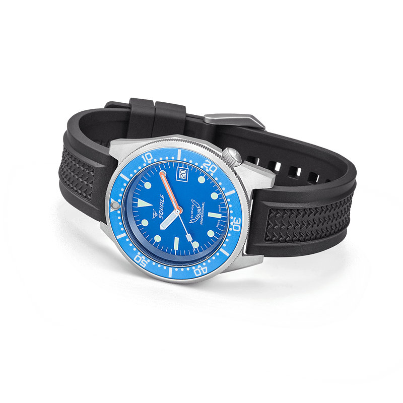Squale 1521 Blue Blasted Automatic Steel Watch 1521BLUEBL.VO