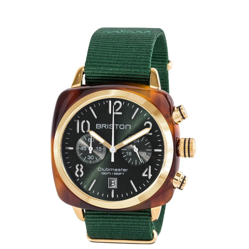 Briston Clubmaster Classic - Chrono - Gold - British Green