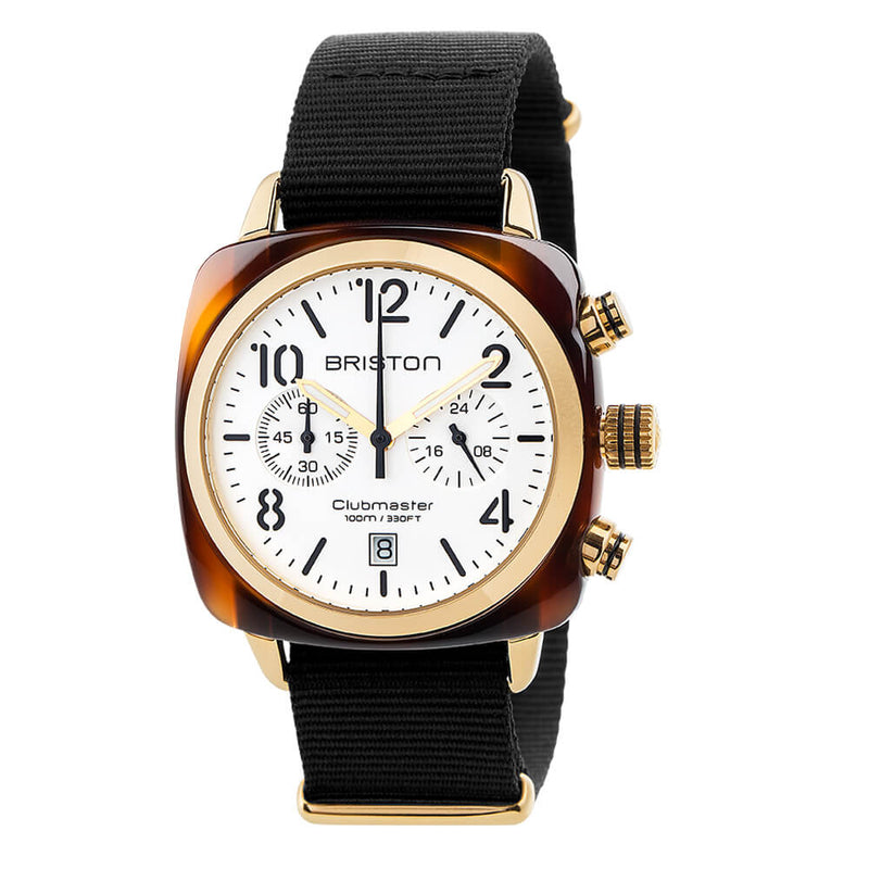 Briston Clubmaster Classic - Chrono - Gold - White
