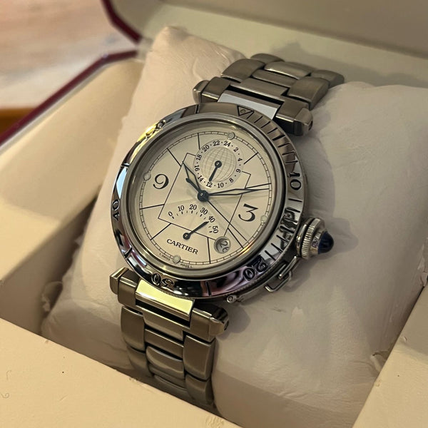Cartier Pasha GMT Power Reserve Full Set W31037H3