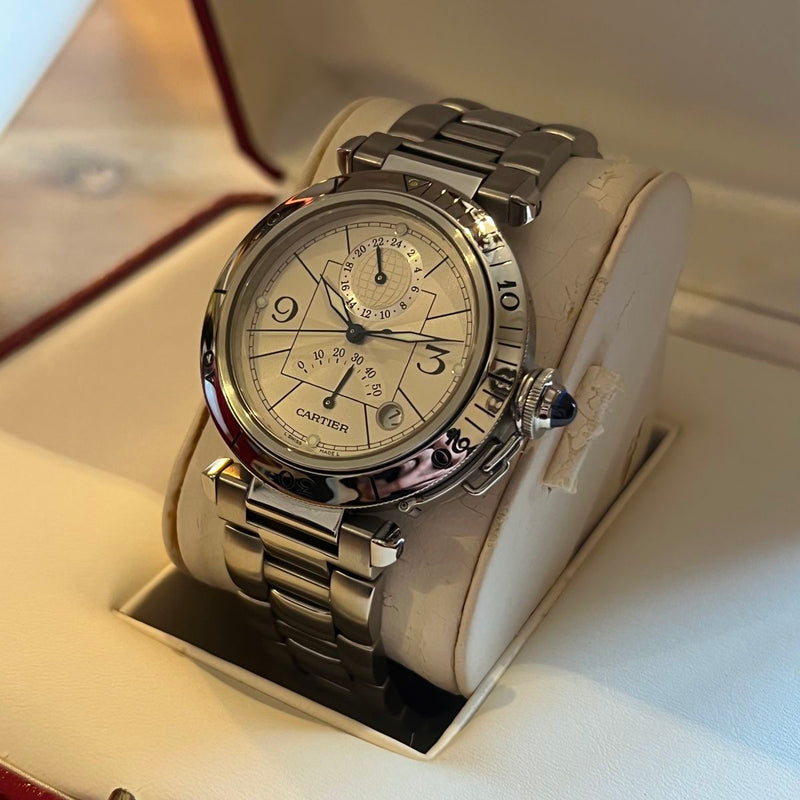 Cartier Pasha GMT Power Reserve Full Set W31037H3