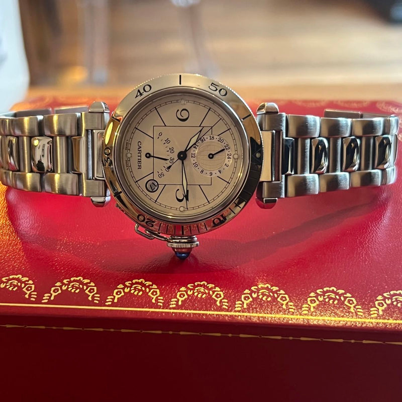 Cartier Pasha GMT Power Reserve Full Set W31037H3