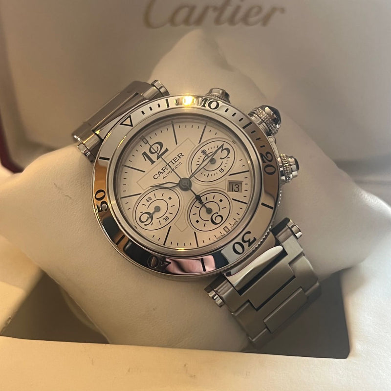 Cartier Pasha Seatimer Chronograph Full Set W31089M7