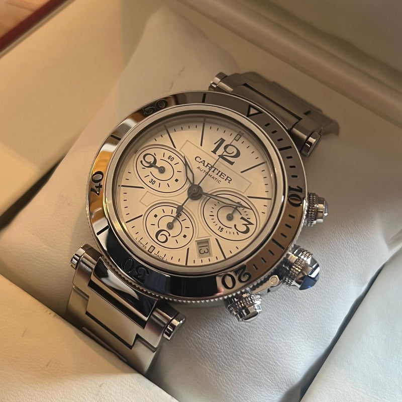 Cartier Pasha Seatimer Chronograph Full Set W31089M7