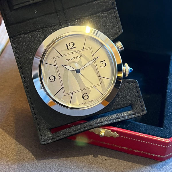 Cartier Travel Table Alarm Clock New Battery