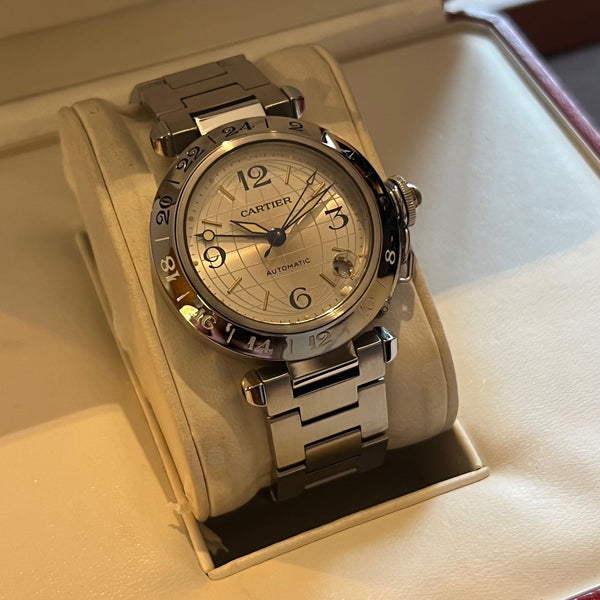 Cartier Pasha C Meridian GMT Full Set W31029M7
