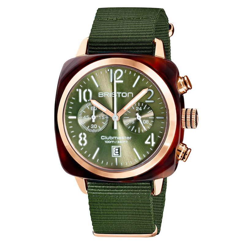 Briston Clubmaster Classic - Chrono - Gold - Olive Green