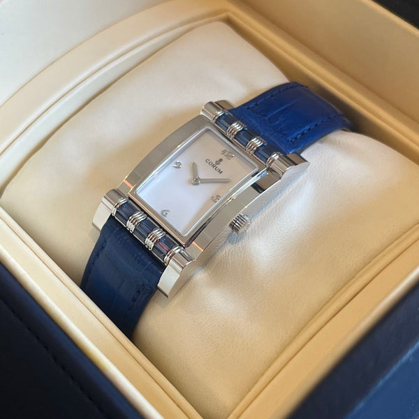 Corum White Gold 750 Diamonds & Blue Sapphire
