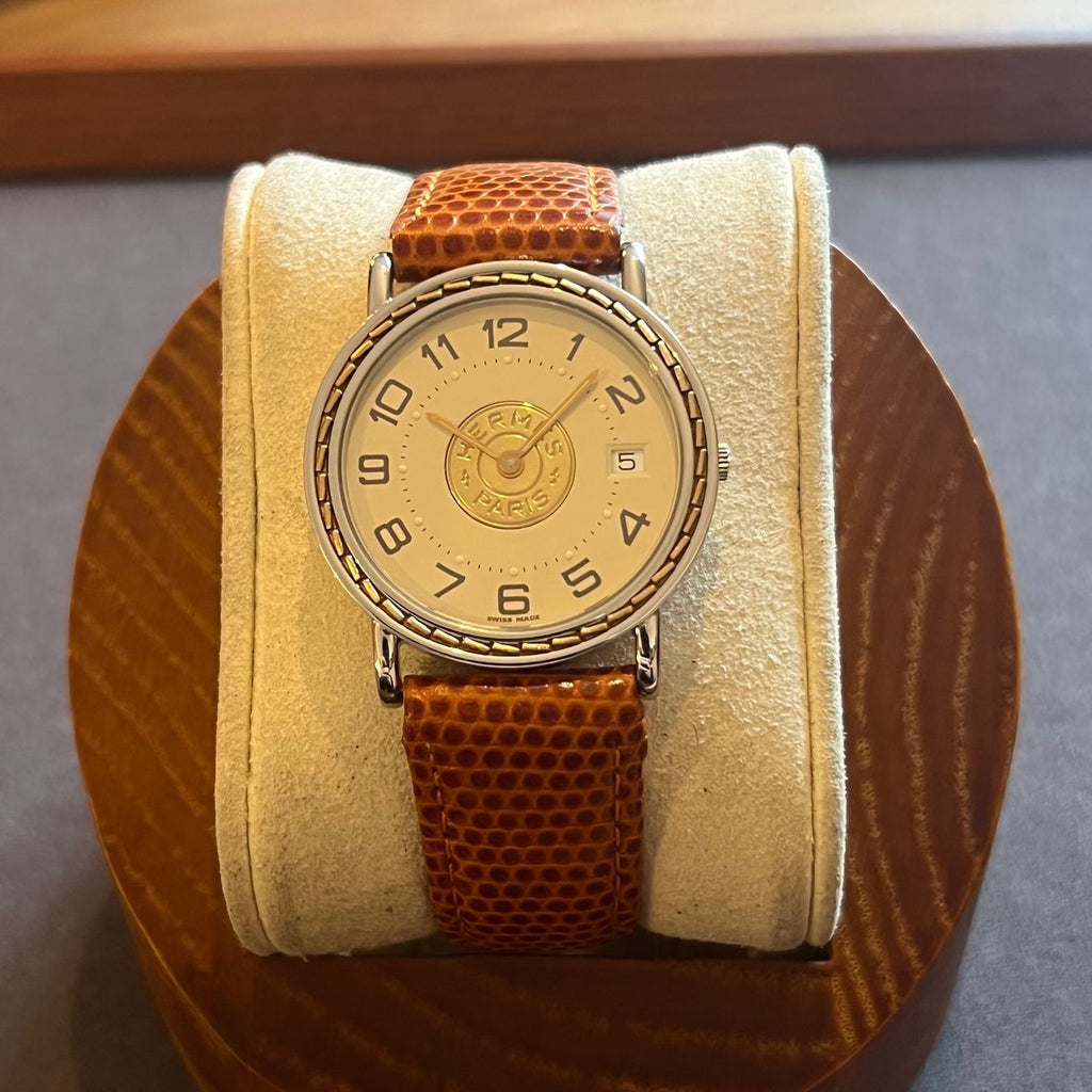 【美品】HERMES Sellier Quartz 27mm 全長18.5cm エルメス セリエ コンビ クォーツ 27mm レディース 革ベルト