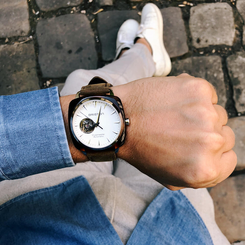 Briston Clubmaster Iconic Open - HMS Auto - White