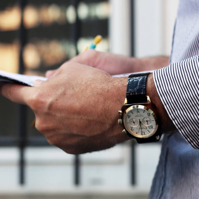 Briston Clubmaster Classic - Chrono - Gold - White