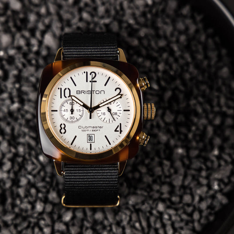 Briston Clubmaster Classic - Chrono - Gold - White