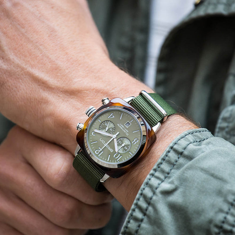 Briston Clubmaster Classic - Chrono - Olive Green