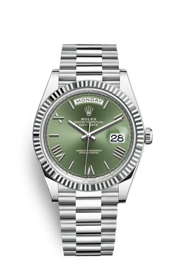 ROLEX Day-Date Platine Olive Green Dial President 228236