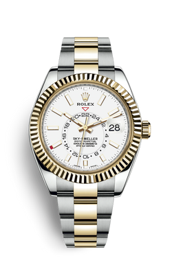 ROLEX Sky-Dweller Yellow Gold White Dial Oystersteel 326933